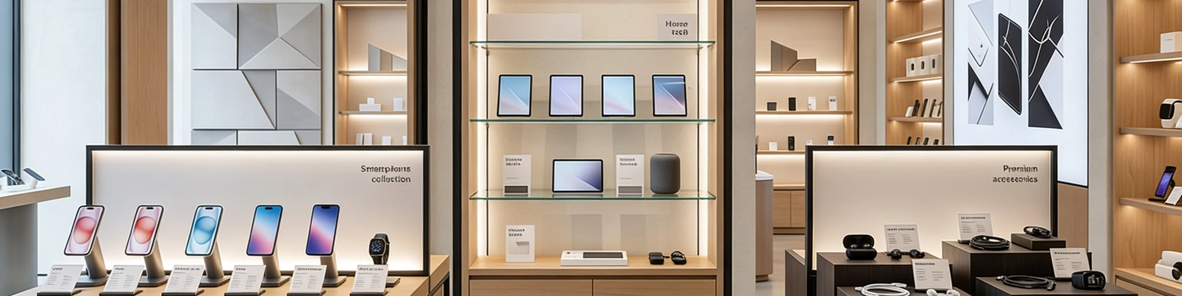 tech retail store products display