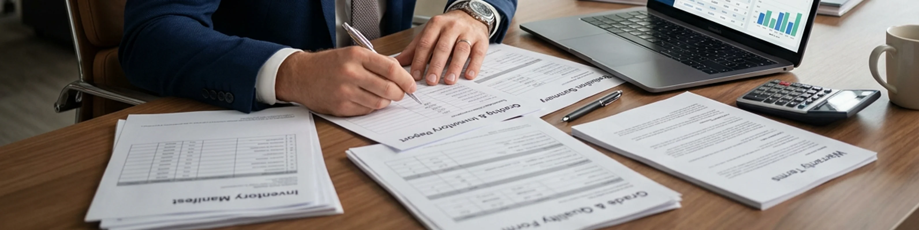 businessman reviewing financial performance data