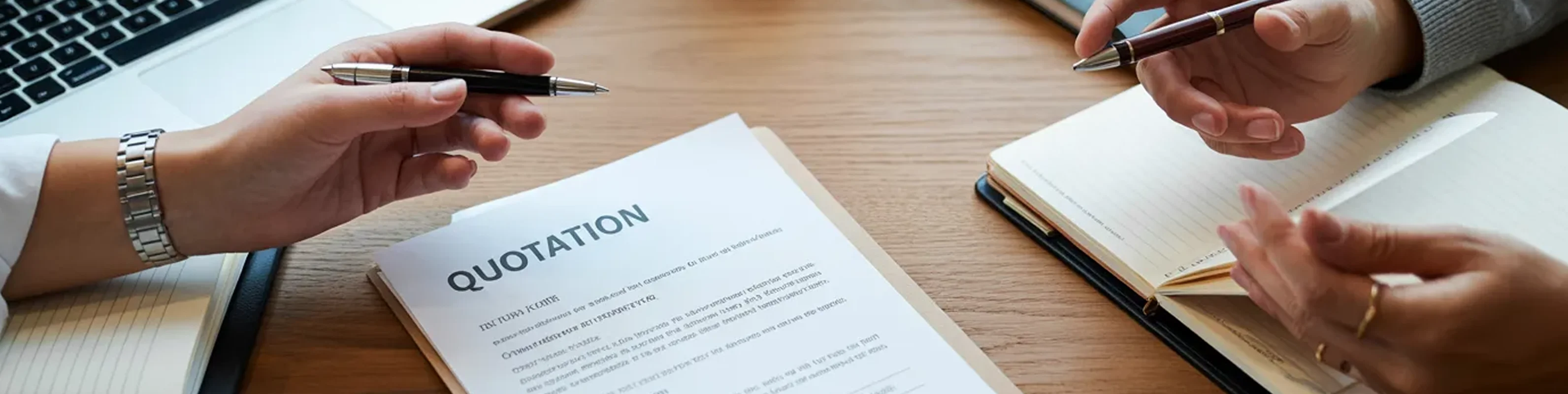 business quotation paperwork