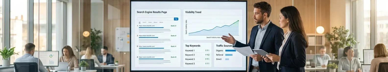 people analyzing seo report