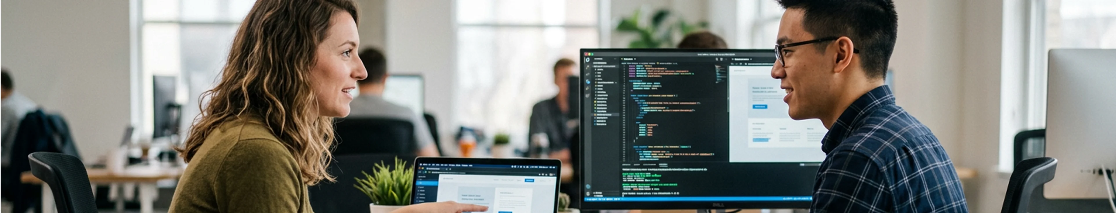 software developers discussing work